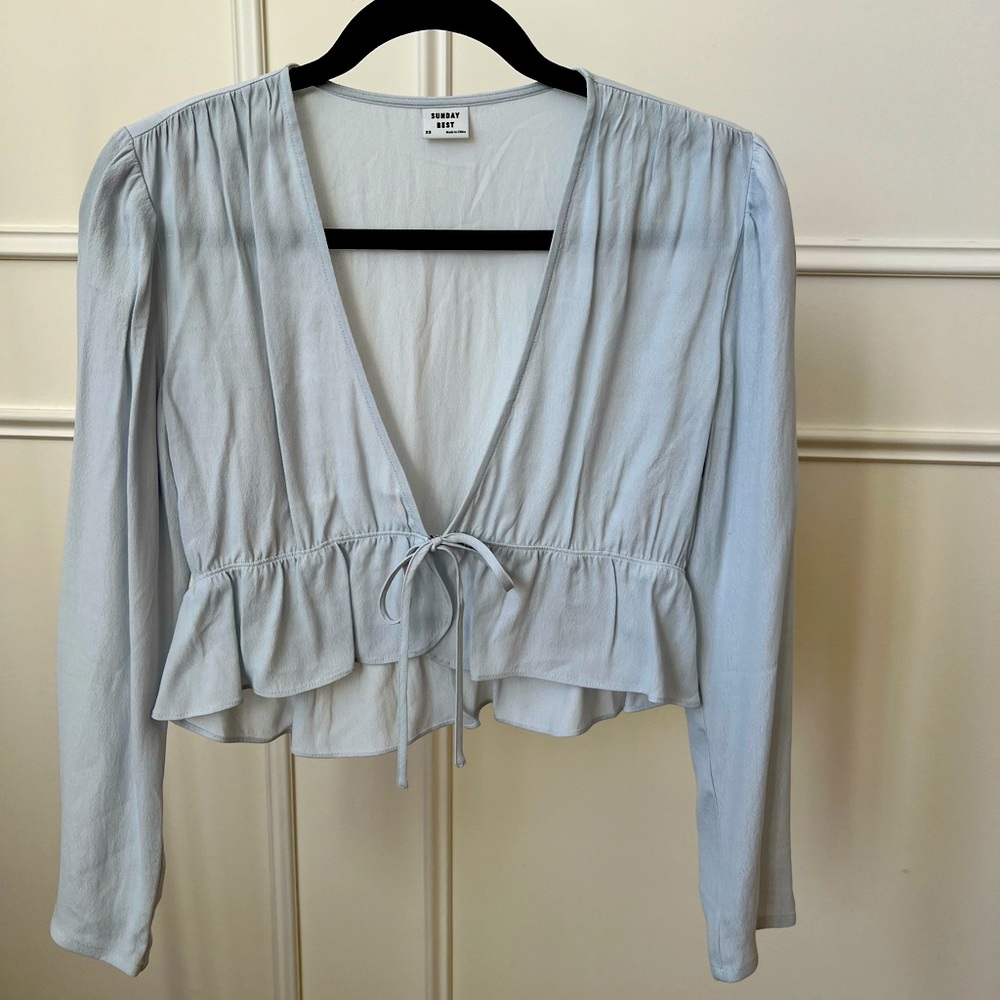 Aritzia Sunday Best Tie Front Blouse